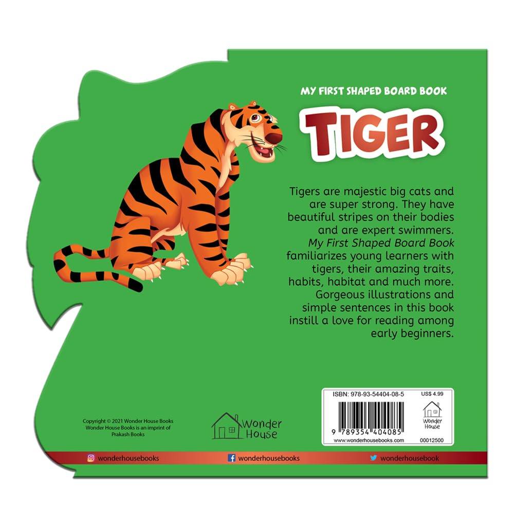 My first shaped board book - tiger, die-cut animals, picture book for children miniatura 4