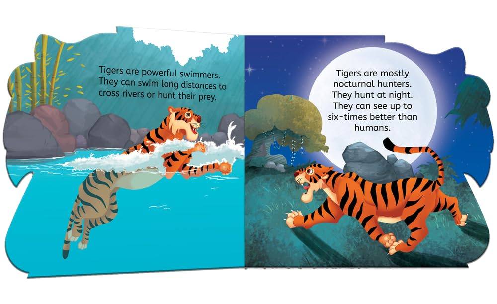My first shaped board book - tiger, die-cut animals, picture book for children miniatura 2