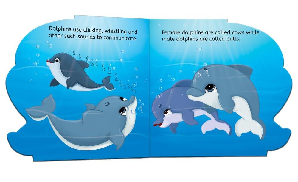 My first shaped board book - dolphin, die-cut animals, picture book for children miniatura 3