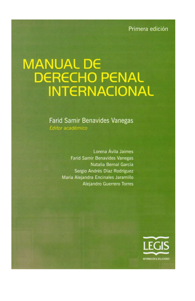 Manual de derecho penal internacional (primera edición)