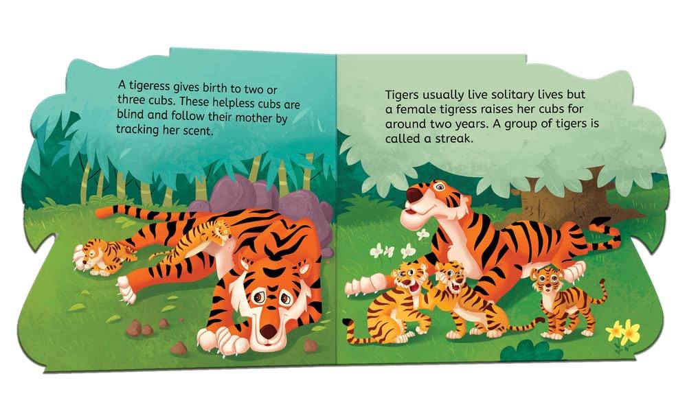 My first shaped board book - tiger, die-cut animals, picture book for children miniatura 3