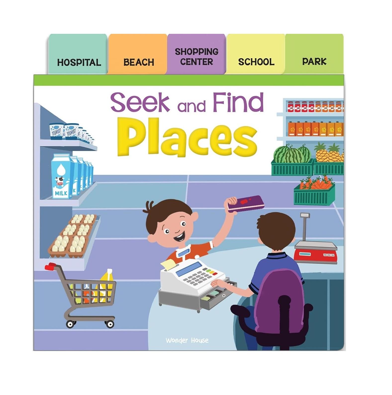 Seek And Find - Places : Early Learning Board Books With Tabs