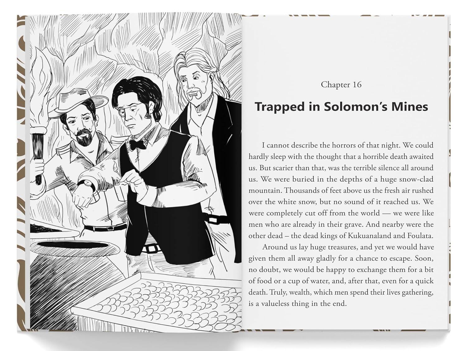 King Solomon's Mines : Illustrated Abridged Children Classic English Novel with Review Questions (Hardback)