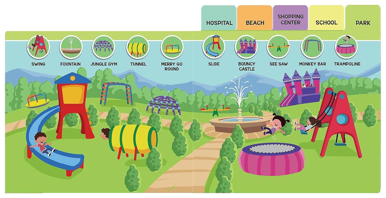 Seek And Find - Places : Early Learning Board Books With Tabs