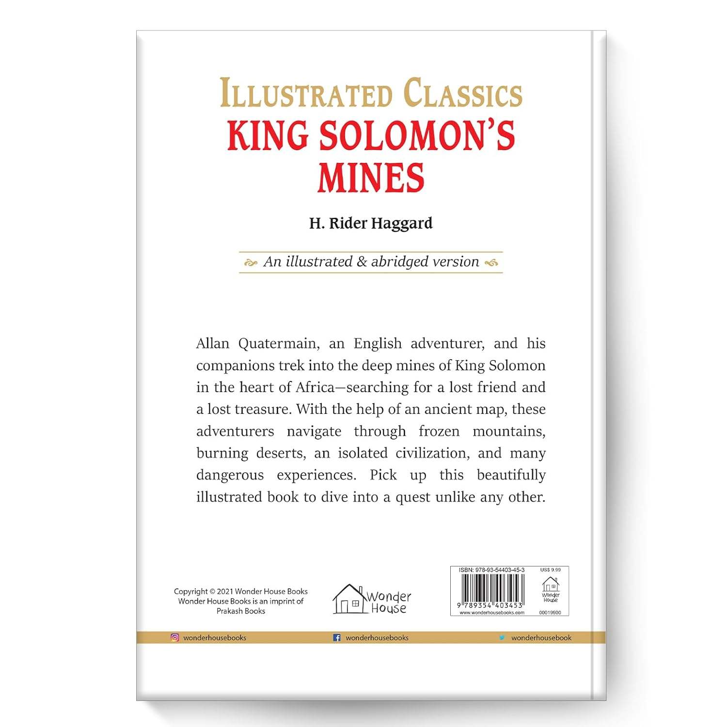 King Solomon's Mines : Illustrated Abridged Children Classic English Novel with Review Questions (Hardback)