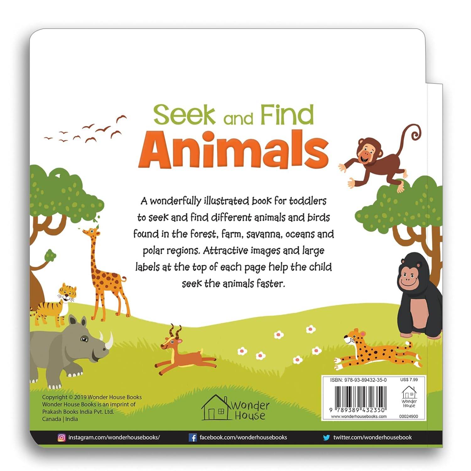 Seek And Find - Animals : Early Learning Board Books With Tabs